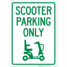 Scooter Parking Only With Graphic Sign