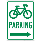Bicycle Symbol Parking Right Arrow Sign
