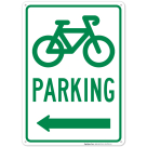 Bicycle Symbol Parking Left Arrow Sign