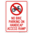 No Bike Parking On Handicap Access Ramp Sign