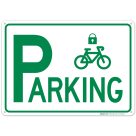 Parking With Cycle And Lock Sign