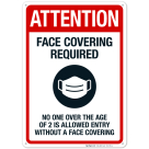 Attention Face Covering Required Sign, Pool Sign