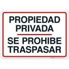 Private Property Prohibiting Transfer Spanish Sign