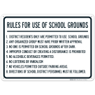 Rules For Use Of School Grounds Sign, (SI-67290)