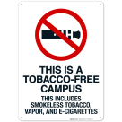 This Is A Tobaccofree Campus This Includes Smokeless Tobacco Vapor And Ecigarettes Sign