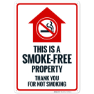 This Is A Smokefree Property Thank You For Not Smoking Sign