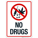 No Drugs With No Marijuana Symbol Sign