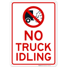 No Truck Idling With Graphic Sign