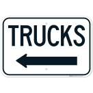 Trucks With Left Arrow Sign