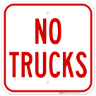 No Trucks Driveway Sign
