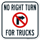 No Right Turn For Trucks With Right Arrow Sign