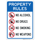 No Alcohol No Drugs No Smoking No Weapons Sign