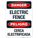 Electric Fence Bilingual Sign