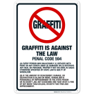 Graffiti Is Against The Law Penal Code 594 Sign