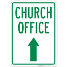 Church Office With Up Arrow Sign