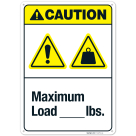 Maximum Load Lbs ANSI Sign