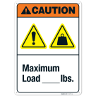Warning Maximum Load Lbs ANSI Sign