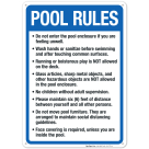 Pool Rules Sign, Pool Sign, (SI-6779)