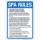 Spa Rules Sign, Pool Sign, (SI-6783)