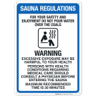 Sauna Regulations Sign, Pool Sign