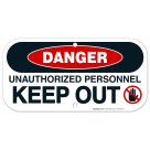 Danger Unauthorized Personnel Keep Out With Graphic Sign, (SI-67840)
