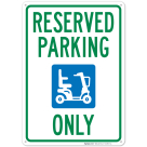 Reserved Parking For Electric Cart Only With Graphic Sign