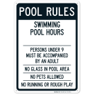 Pool Rules Sign, Pool Sign, (SI-6788)