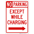 Except While Charging With Right Arrow Sign
