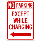Except While Charging With Left Arrow Sign
