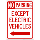 Except Electric Vehicle With Left Arrow Sign