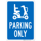 Electric Cart Parking Only With Graphic Sign