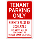 Tenant Parking Only Display Permit Violators Towed At Owner Expense Sign