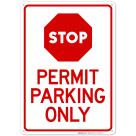 Stop Permit Parking Only Sign