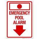 Emergency Pool Alarm Sign, Pool Sign