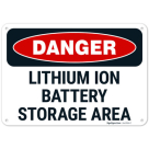 Lithium Ion Battery Storage Area OSHA Sign