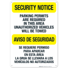 Parking Permits Are Required Unauthorized Vehicles Will Be Towed Biligual Sign