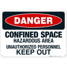 Confined Space Hazardous Area Unauthorized Personnel Keep Out Sign