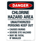 Chlorine Hazard Area Unauthorized Persons Keep Out Sign