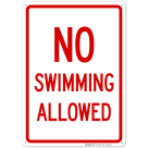No Swimming Allowed Sign, Pool Sign