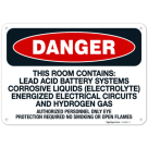 This Room Contains Lead Acid Battery Systems Authorized Personnel Only OSHA Sign