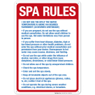 Spa Rules Sign, Pool Sign