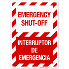 Emergency Shut-Off Bilingual Sign