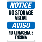 No Storage Above Bilingual OSHA Sign
