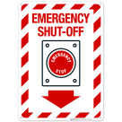 Emergency Shut-Off Sign, (SI-6828)