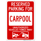 Reserved Parking For Carpool Sign