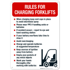 Rules For Charging Forklifts Sign