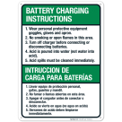Battery Charging Instructions Bilingual Sign