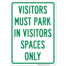Visitors Must Park In Visitor Spaces Only Sign