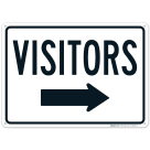 Visitors With Right Arrow Sign
