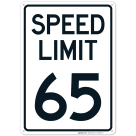 Speed Limit 65 Mph Sign